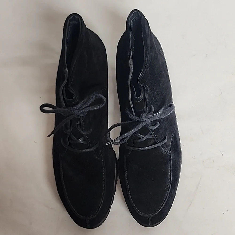 Paul Green Black Suede Chukka Ankle Boots Made In Austria Sz 7 US 9.5-10 Womens
